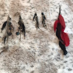 Feathered earrings